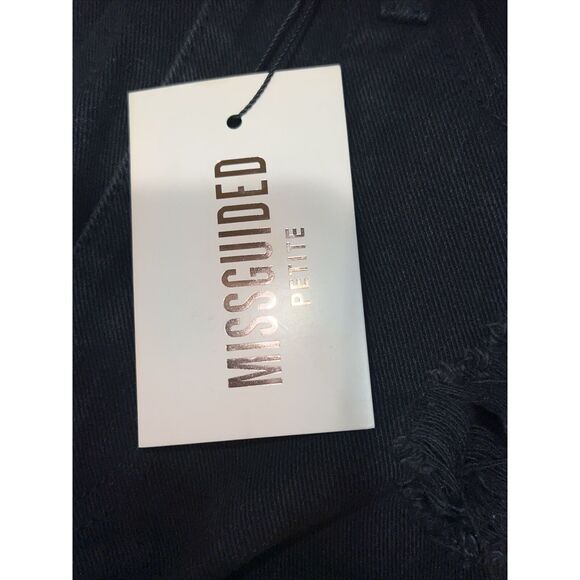 NWT Missguided Black High Rise Riot Denim Ripped Mom Jeans Size 0 Petite - Picture 6 of 7